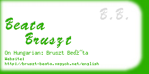 beata bruszt business card